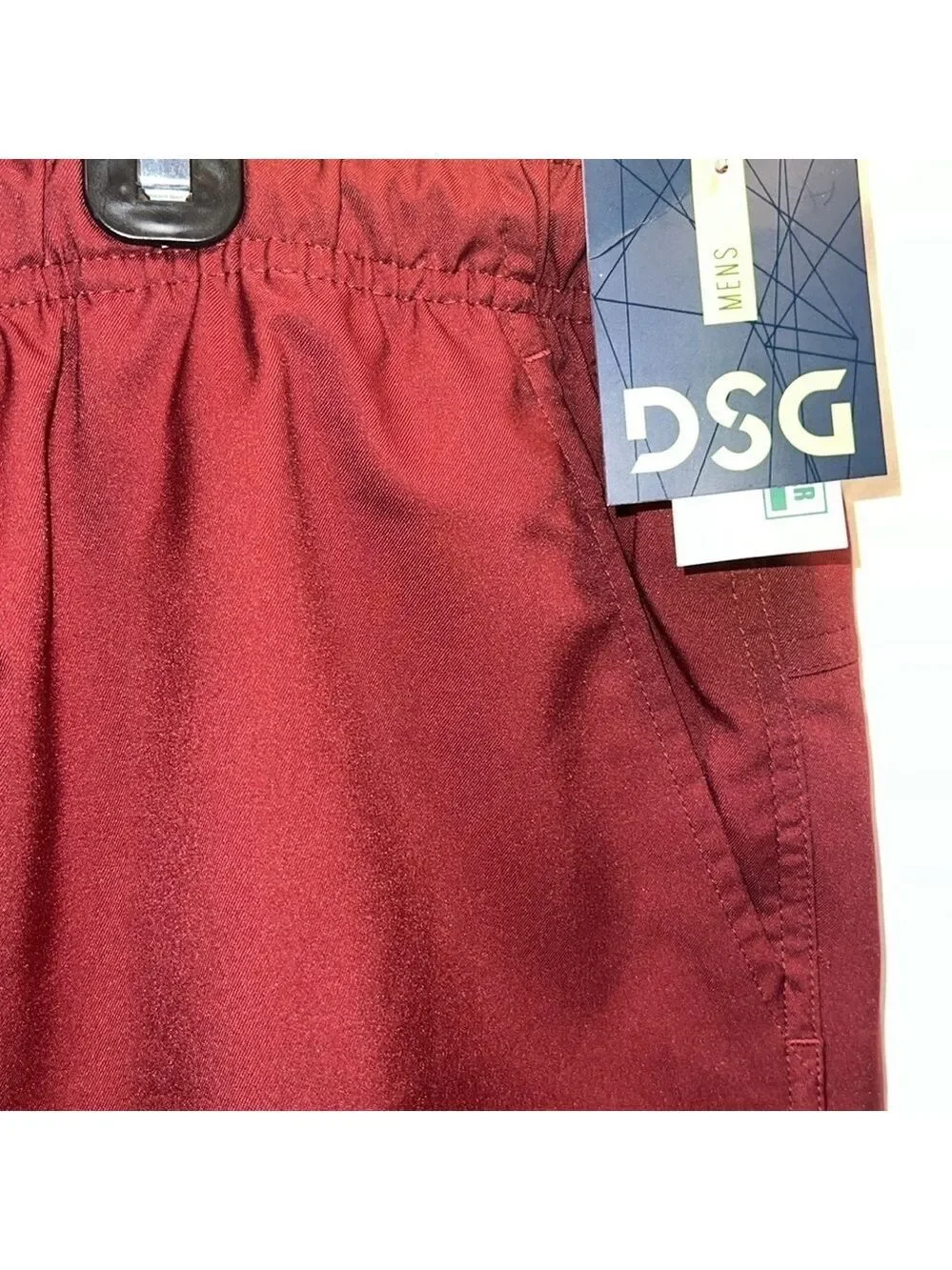 DSG Men’s Recreation Shorts, Size 2XL, Waist 22”, Length 18”, Deep Brick Color